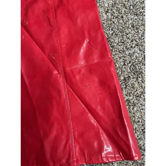 American Girl Red Vinyl Skirt Vest Set GoGo Size Girls Large 14 - Picture 5 of 5